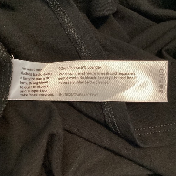 Eileen Fisher Black Stretch Viscose Long Sleeve Shift Dress S - Picture 7 of 7